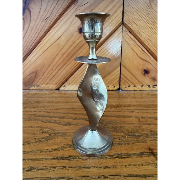 Unbranded Other - Vintage Brass Candlestick Holder Twisted Candle Holder MCM Mid Century Modern